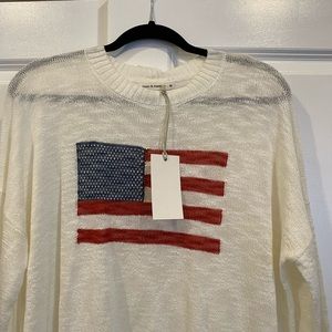American flag light sweater